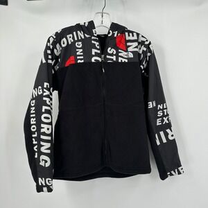 The North Face Youth Hooded Jacket Size L Graphic Logo Fleece Hybrid Explore
